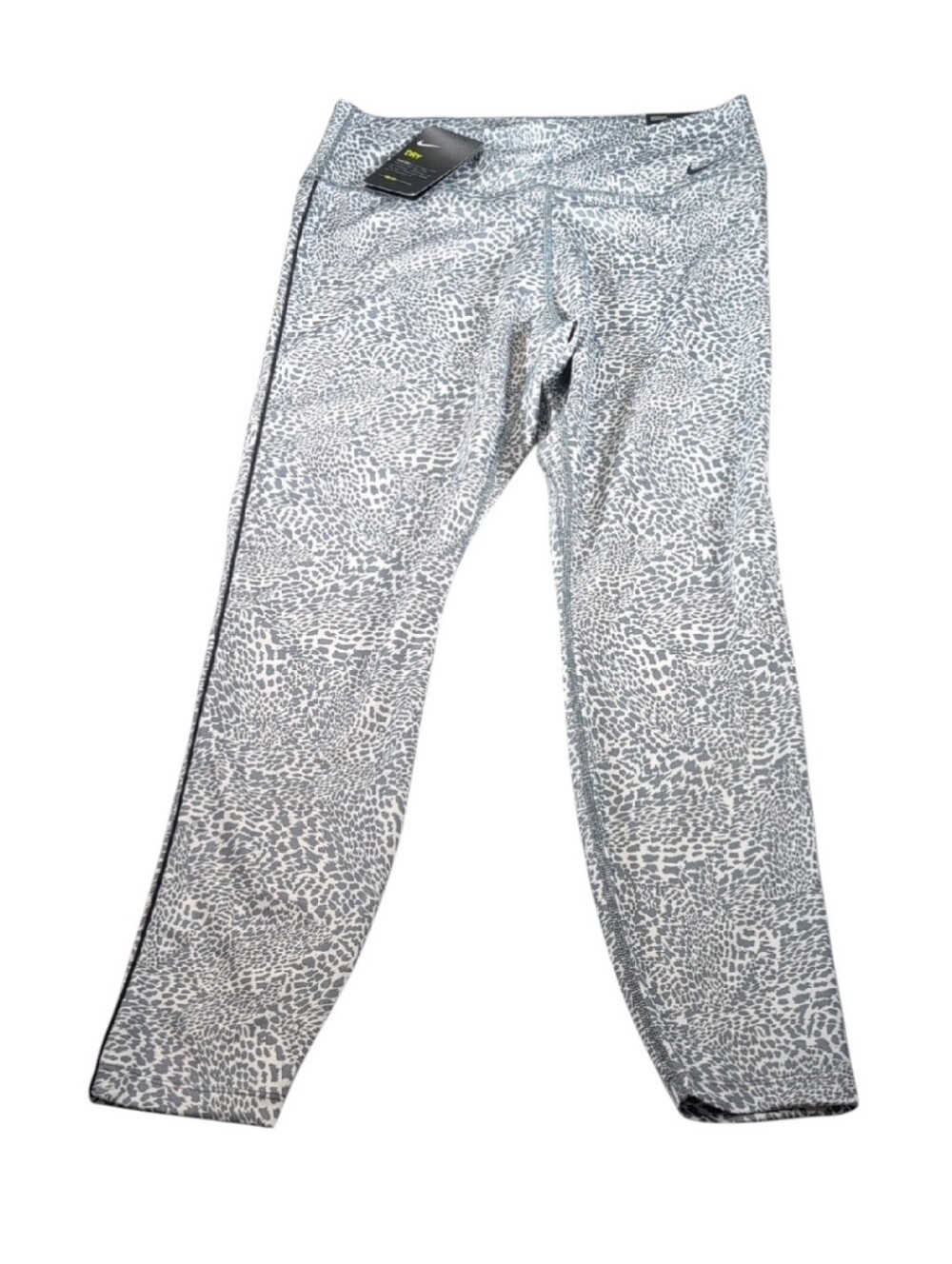 Nike One Tight Fit 7/8 Mini Leopard Smoke Grey & Black Size Large